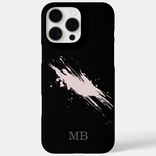 黒抽象芸術名イニシャルmonogram Case-Mate iPhoneケース (裏面)