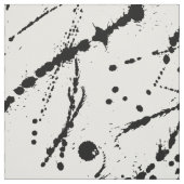 黒抽象芸術（ばちゃばちゃ）跳ねる繰り返しパターン ファブリック (見本)