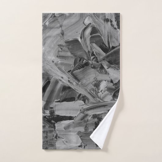 黒抽象芸術 ハンドタオル (ハンドタオル)