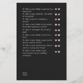 黒推測モダン誰の結婚ブライダルシャワーゲーム (裏面)