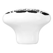 黒描と白の漫画ゼブラ座って セラミックノブ (側面)