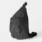 黒擦り切れた革のテクスチャ スリングバッグ (右コーナー)