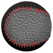 黒擦り切れた革フェイク材 ソフトボール (正面左)