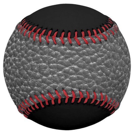 黒擦り切れた革フェイク材 ソフトボール (正面)