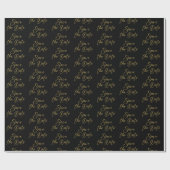 黒救字の金ゴールド ラッピングペーパー (フラット)