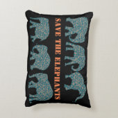 黒救枕象ペイズリー アクセントクッション (裏面(縦))