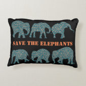 黒救枕象ペイズリー アクセントクッション (裏面)