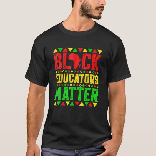 黒教育者の事物史月アフリカ茶 Tシャツ (正面)