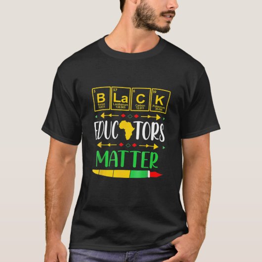 黒教育者の事物史月アフリカ茶 Tシャツ (正面)