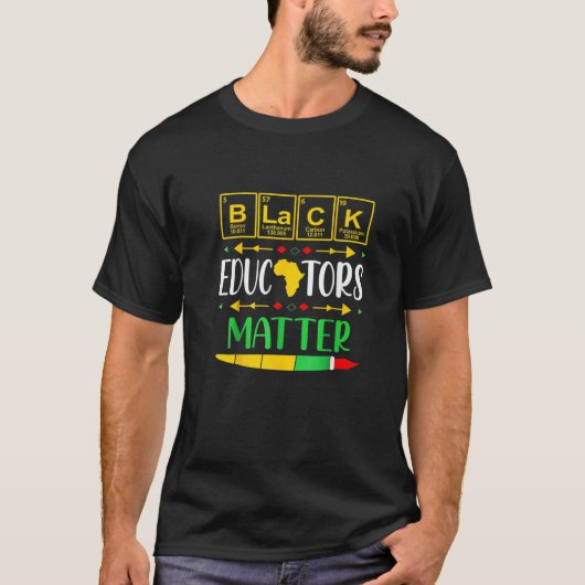 黒教育者の事物史月アフリカ茶 Tシャツ (正面)
