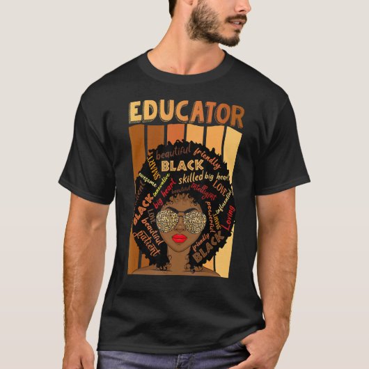 黒教育者ラブメラニン先生 Tシャツ (正面)