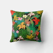 黒数々のい投げに色の花と離れ手のひらの花 クッション (裏面)