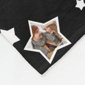 黒数々のい星型写真 フリースブランケット (角)