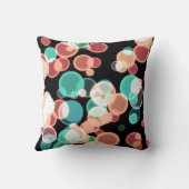 黒数々のい背景の色の泡 クッション (裏面)