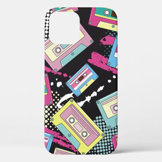 黒数々の色のカセット Case-Mate iPhoneケース (裏面)