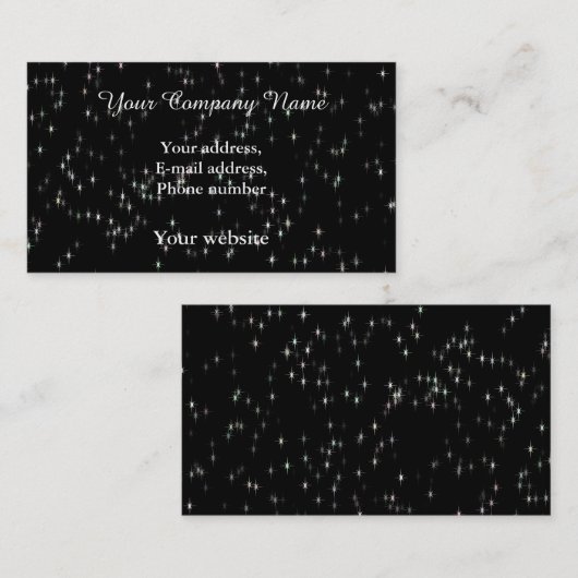 黒数々の色のパステルスター 名刺 (正面/裏面)