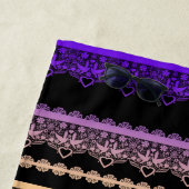 黒数々の色のレース ビーチタオル (インサイチュ)