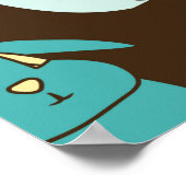 黒数々の色の違ううさぎが ポスター (角)