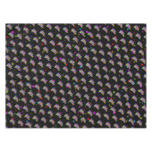 黒数々の色ハッピーバースデーグラフィック テーブルクロス (正面(横))