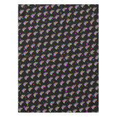 黒数々の色ハッピーバースデーグラフィック テーブルクロス (正面)