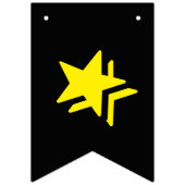 黒数々の色ハッピーバースデー バンティングフラッグ (第1の旗)