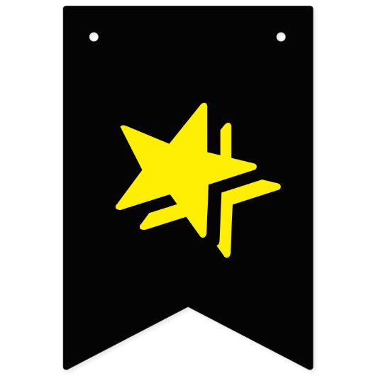 黒数々の色ハッピーバースデー バンティングフラッグ (第1の旗)