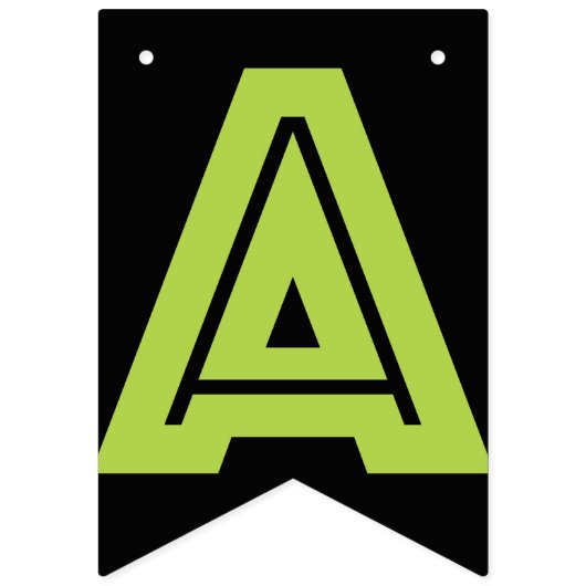 黒数々の色ハッピーバースデー バンティングフラッグ (第3の旗)