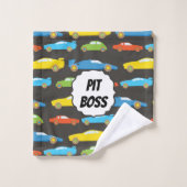 黒数々の色レースカーパーソナライズされた バスタオルセット (ウォッシュタオル)