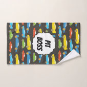 黒数々の色レースカーパーソナライズされた バスタオルセット (ハンドタオル)