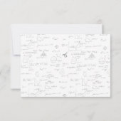 黒数学図解入りの、写真付きの卒業ハット サンキューカード (裏面)