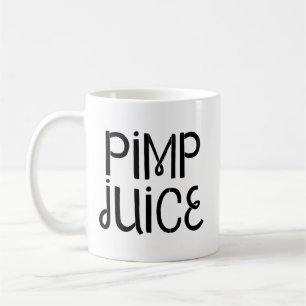 黒文字で面白いユーモア Pimp Juice コーヒーマグカップ
