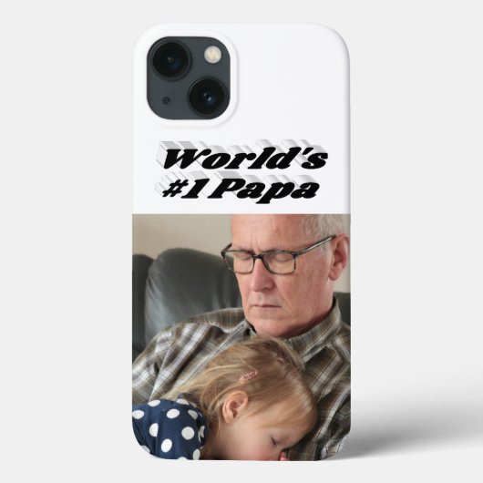 黒文字のパパの写真 iPhoneケース Case-Mate iPhoneケース (裏面)
