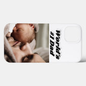 黒文字のDad Photo iPhoneケース Case-Mate iPhoneケース (裏面 (横))