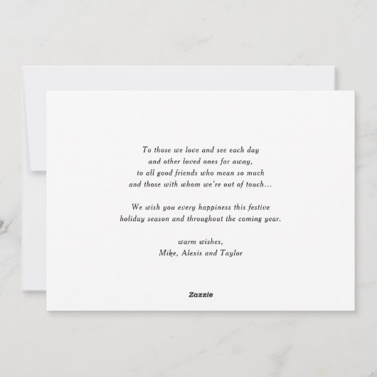 黒文字エレガントが盛り上がるメリークリスマス シーズンカード (裏面)