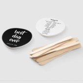 黒文字カジュアル文字 |タイポグラフィ結婚のファン ハンドファン (組立なし)