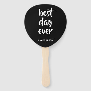 黒文字カジュアル文字  タイポグラフィ結婚のファン ハンドファン