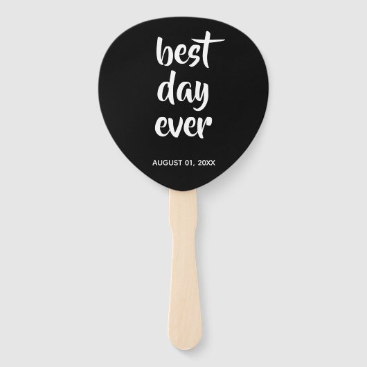 黒文字カジュアル文字 |タイポグラフィ結婚のファン ハンドファン (正面)