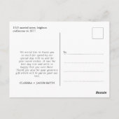 黒文字モダンありがとうご結婚ざう ポストカード (裏面)