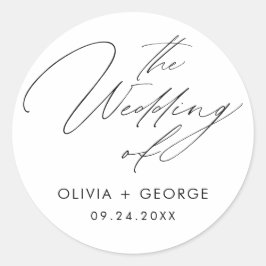 黒文字モダン書道 ラウンドシール