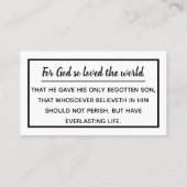 黒文字ヨハネ3:16福音書 名刺 (裏面)