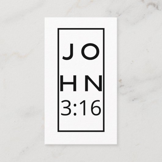 黒文字ヨハネ3:16福音書 名刺 (正面)