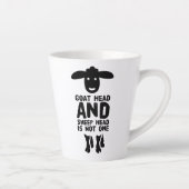 黒文字付き山羊おもしろい頭引用文 カフェラテマグ (右)