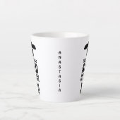 黒文字付き山羊おもしろい頭引用文 カフェラテマグ (正面)
