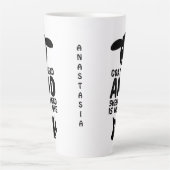 黒文字付き山羊おもしろい頭引用文 カフェラテマグ (正面)