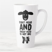 黒文字付き山羊おもしろい頭引用文 カフェラテマグ (右)