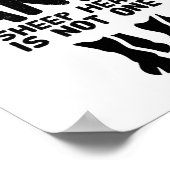 黒文字付き山羊おもしろい頭引用文 ポスター (角)