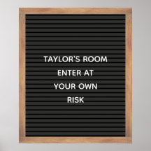 黒文字板サインカスタムメッセージポスター