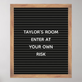 黒文字板サインカスタムメッセージポスター ポスター