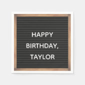 黒文字盤マーキー記号メッセーカスタムジ スタンダードカクテルナプキン (正面)