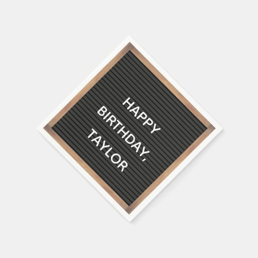 黒文字盤マーキー記号メッセーカスタムジ スタンダードカクテルナプキン (角)